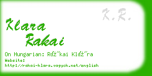 klara rakai business card